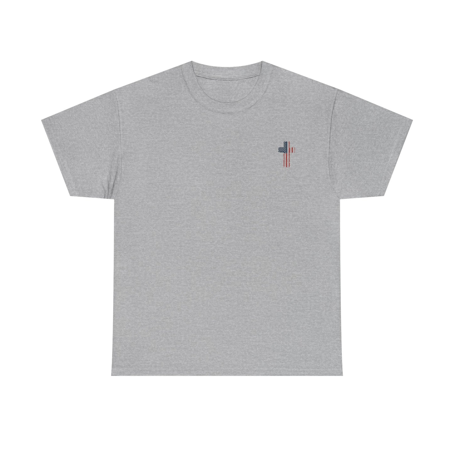 American Flag Cross Unisex Heavy Cotton Tee, Patriotic Shirt, Family Gift, Country T-shirt, Independence Day Clothing