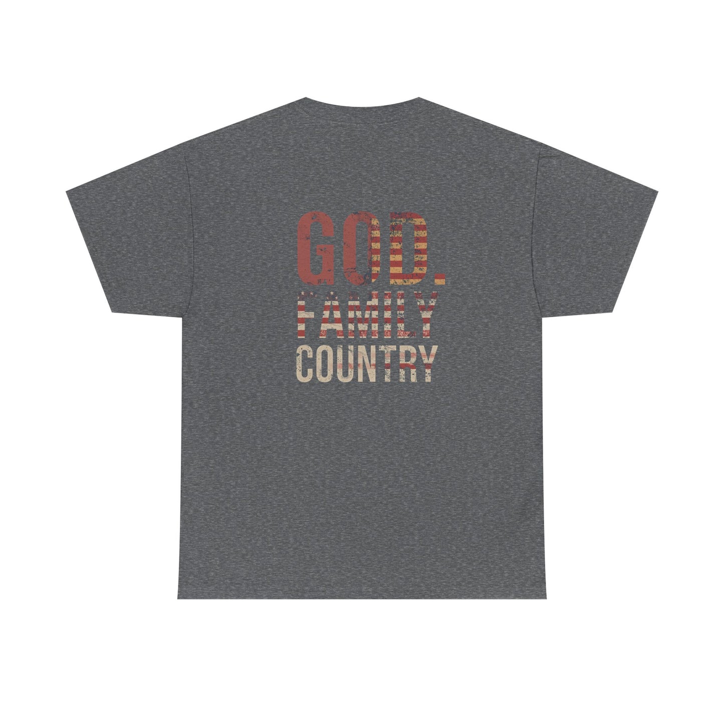 American Flag Cross Unisex Heavy Cotton Tee, Patriotic Shirt, Family Gift, Country T-shirt, Independence Day Clothing