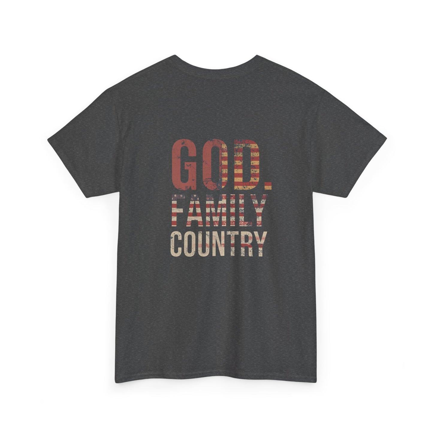 American Flag Cross Unisex Heavy Cotton Tee, Patriotic Shirt, Family Gift, Country T-shirt, Independence Day Clothing