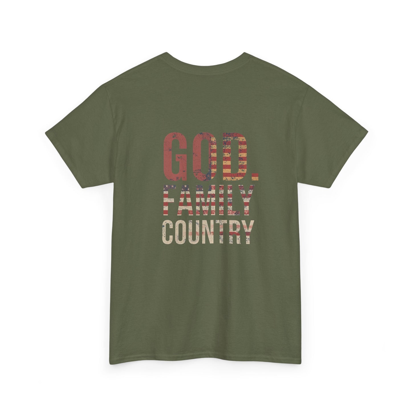 American Flag Cross Unisex Heavy Cotton Tee, Patriotic Shirt, Family Gift, Country T-shirt, Independence Day Clothing