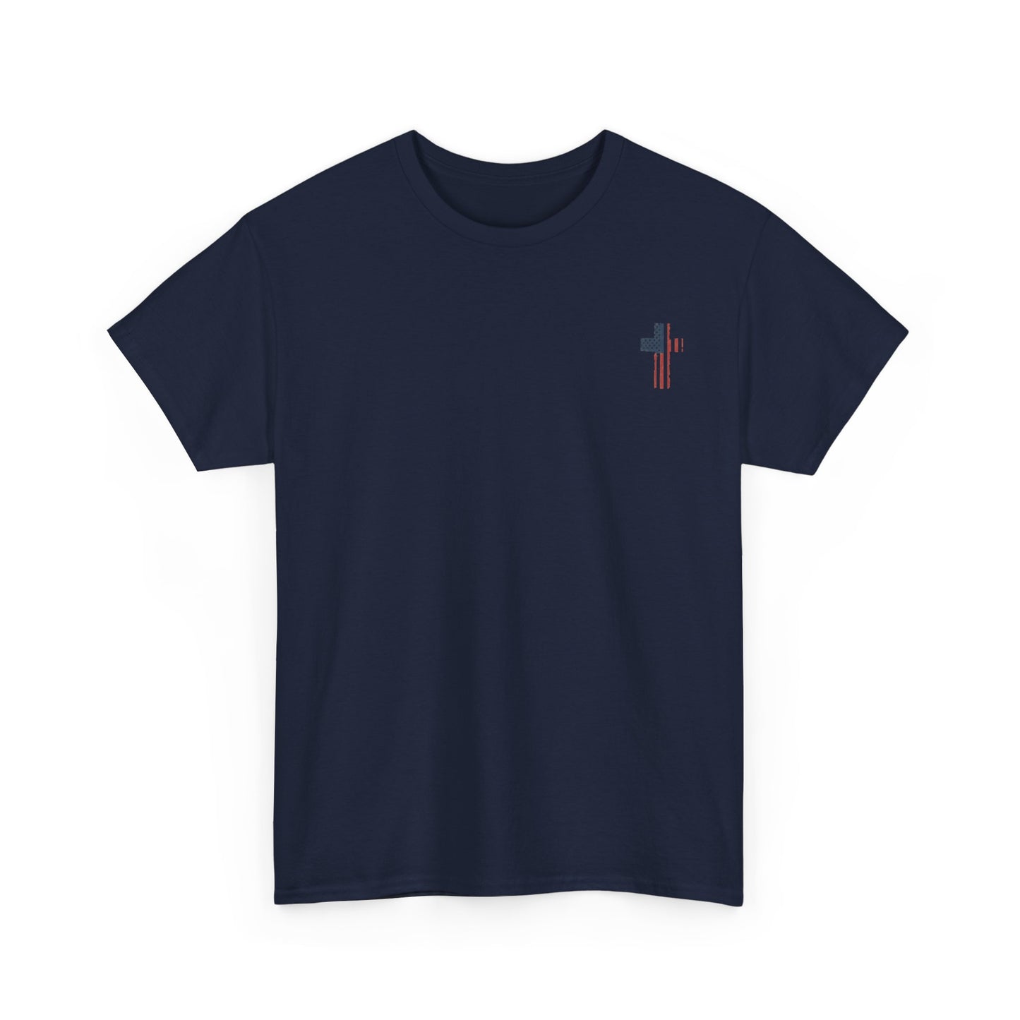 American Flag Cross Unisex Heavy Cotton Tee, Patriotic Shirt, Family Gift, Country T-shirt, Independence Day Clothing