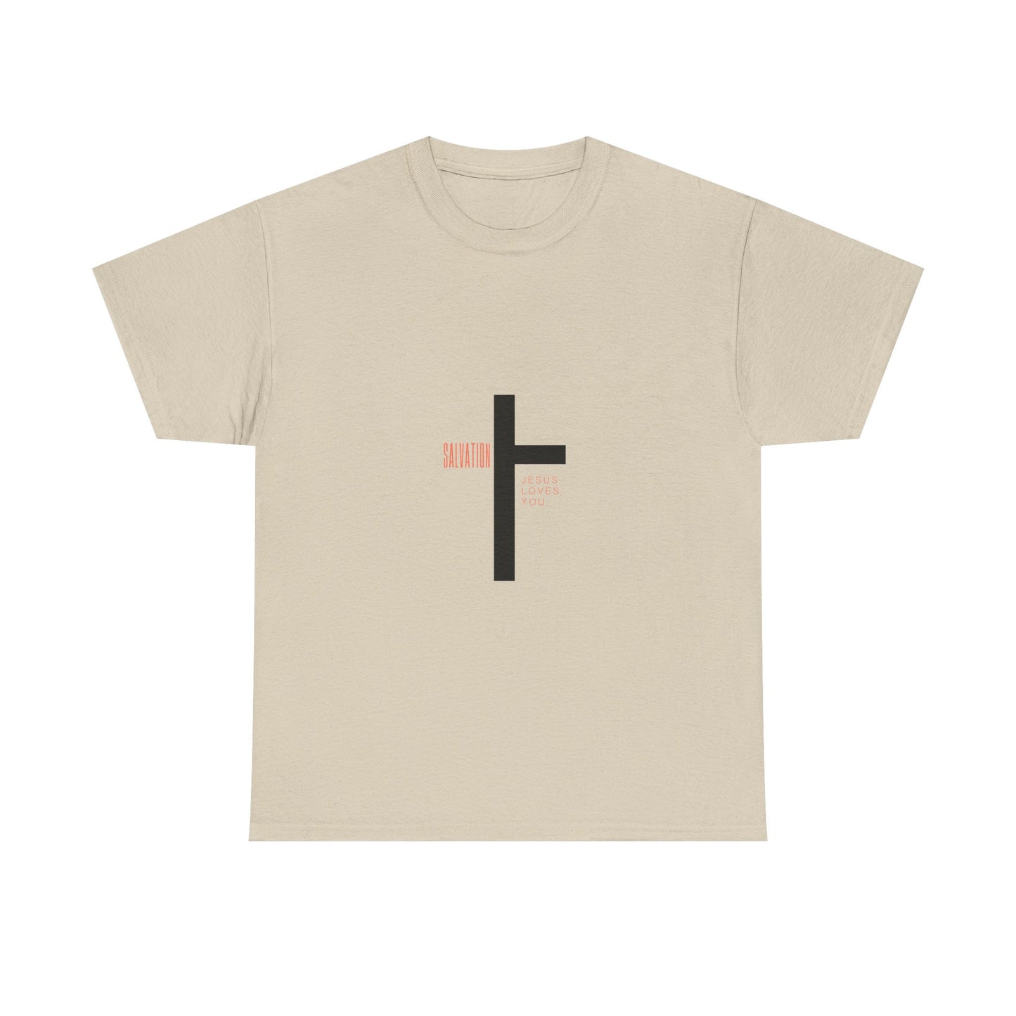 T-Shirt - Cross with 'Salvation' and 'Jesus Loves You' Design