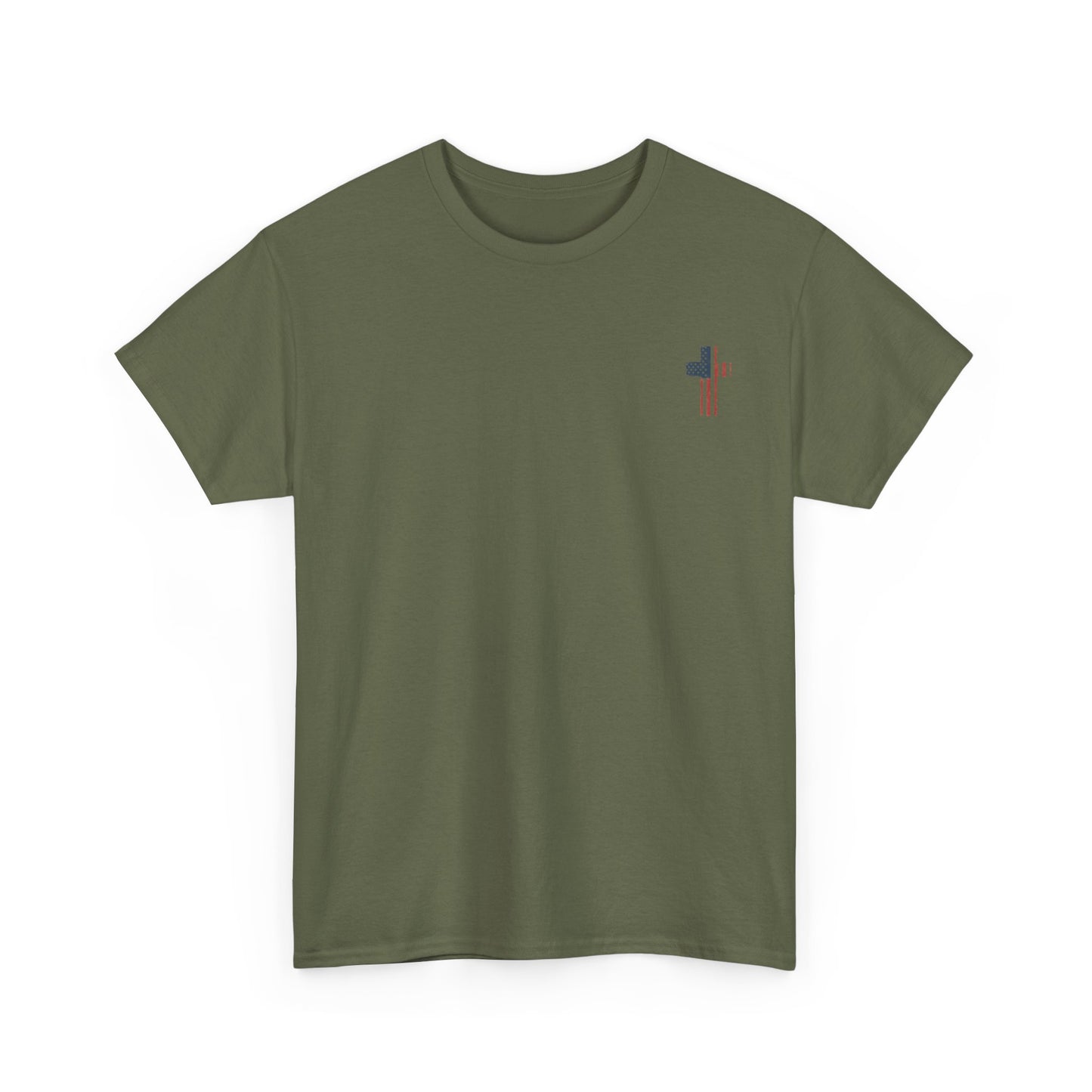 American Flag Cross Unisex Heavy Cotton Tee, Patriotic Shirt, Family Gift, Country T-shirt, Independence Day Clothing