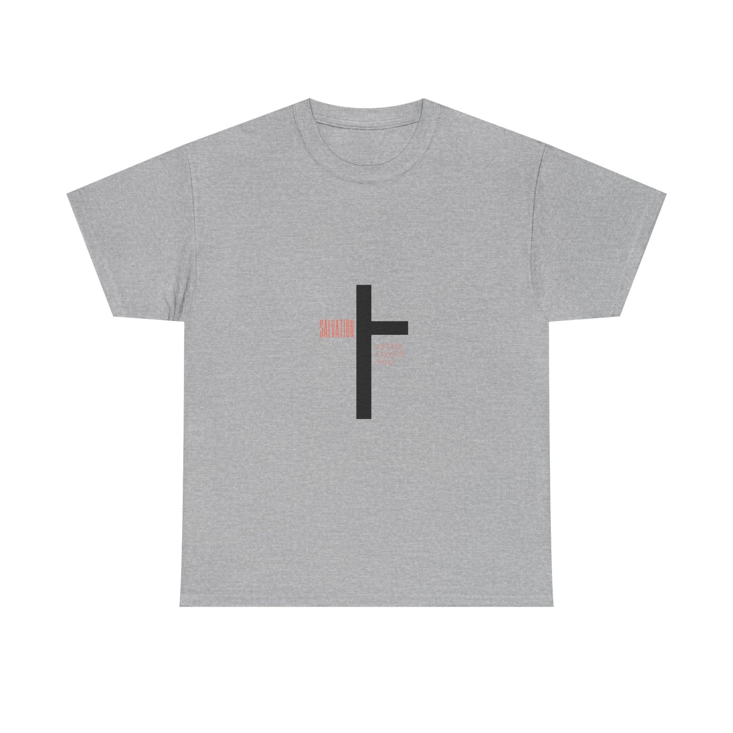 T-Shirt - Cross with 'Salvation' and 'Jesus Loves You' Design