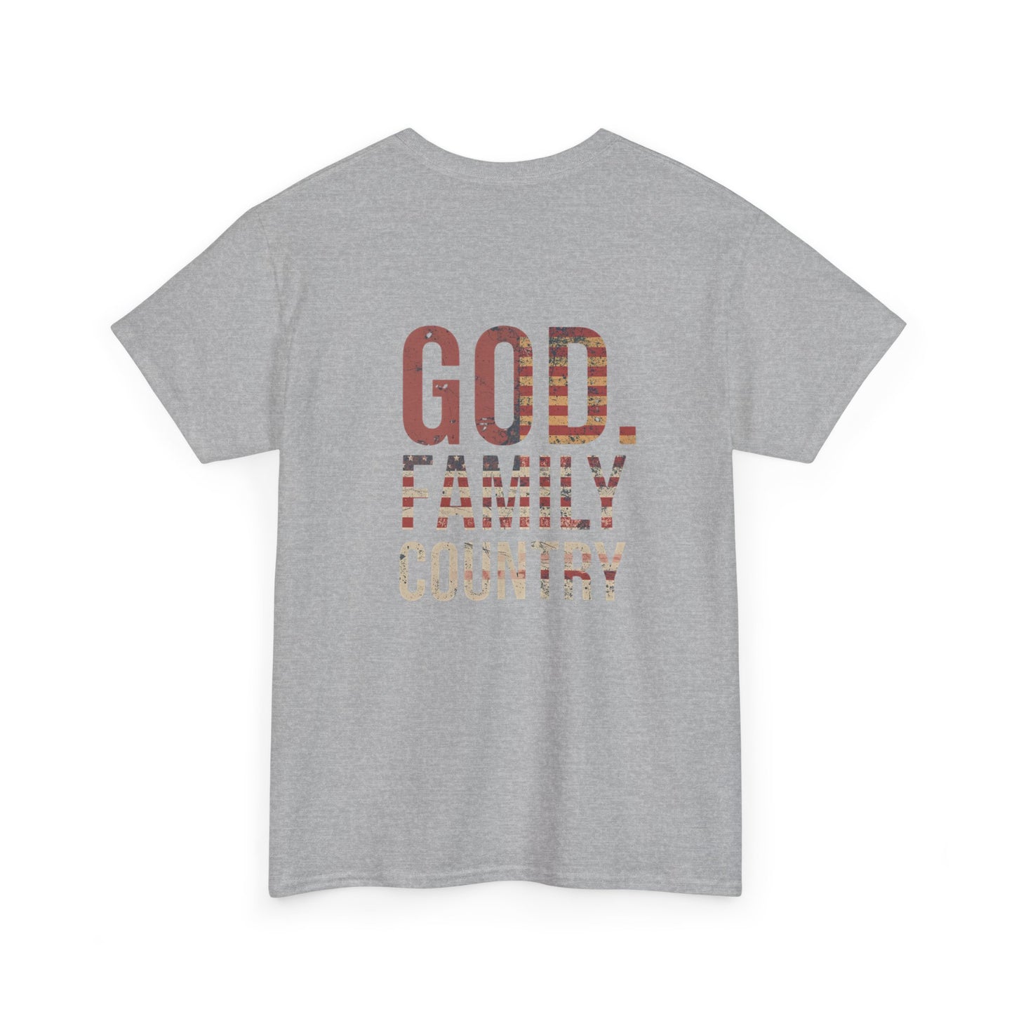 American Flag Cross Unisex Heavy Cotton Tee, Patriotic Shirt, Family Gift, Country T-shirt, Independence Day Clothing