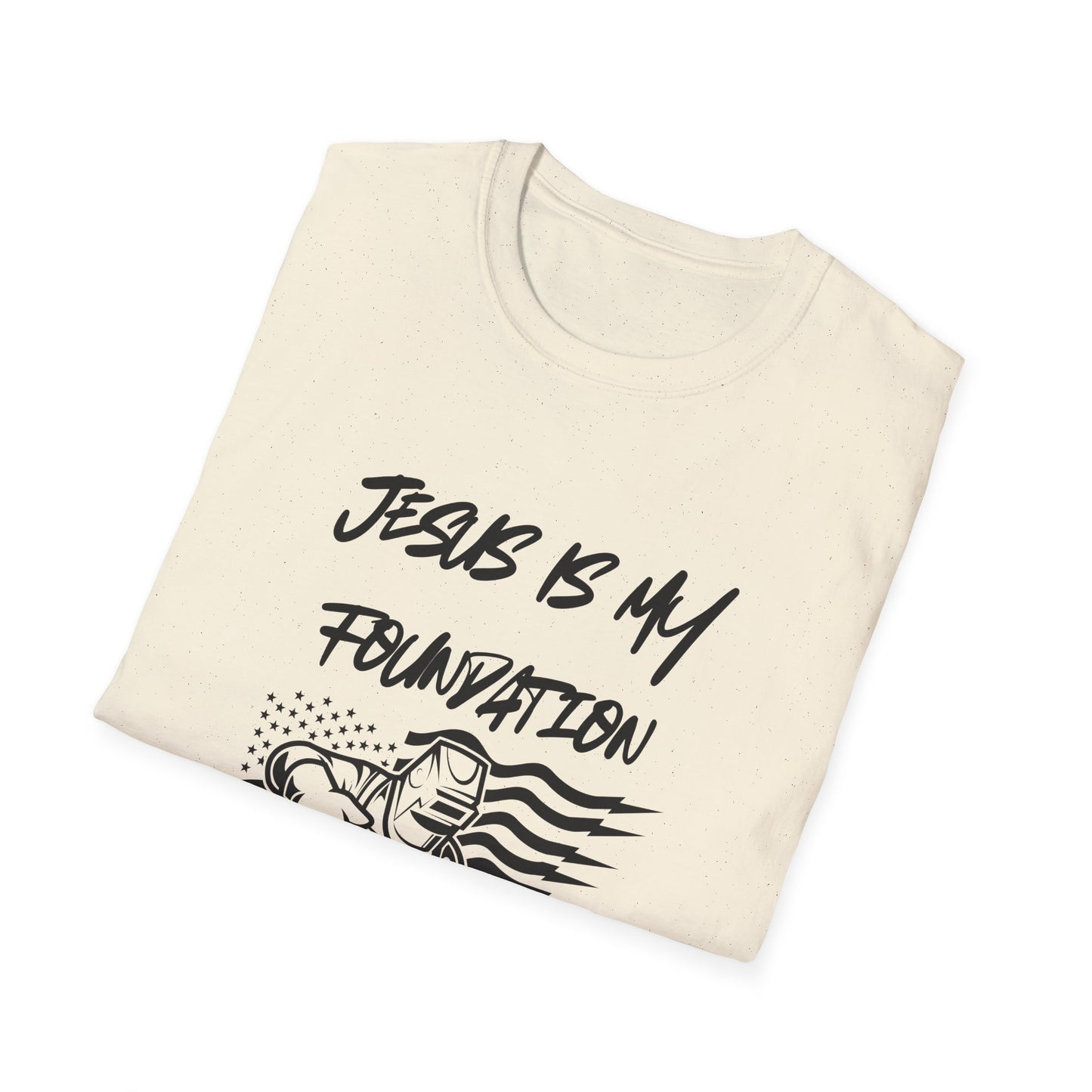 Welder T-Shirt with American Flag and Jesus Design