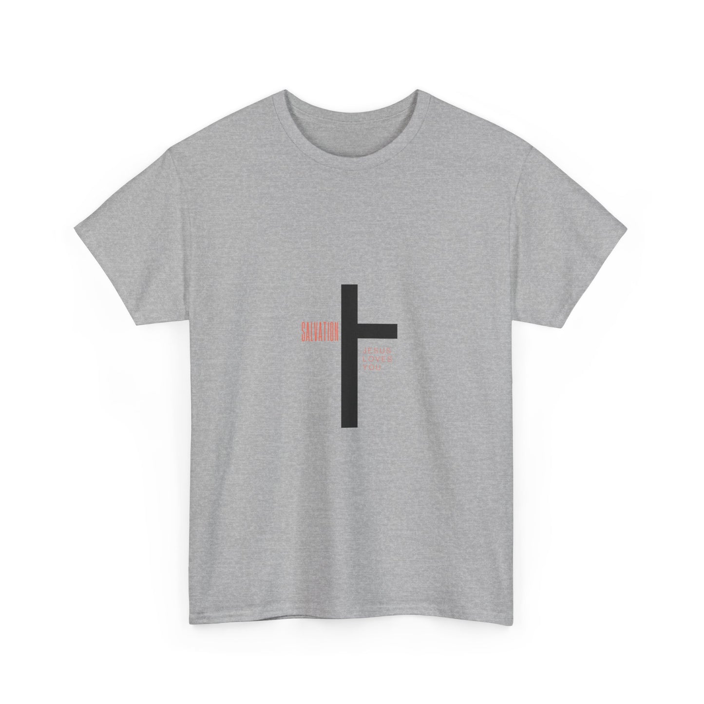 T-Shirt - Cross with 'Salvation' and 'Jesus Loves You' Design