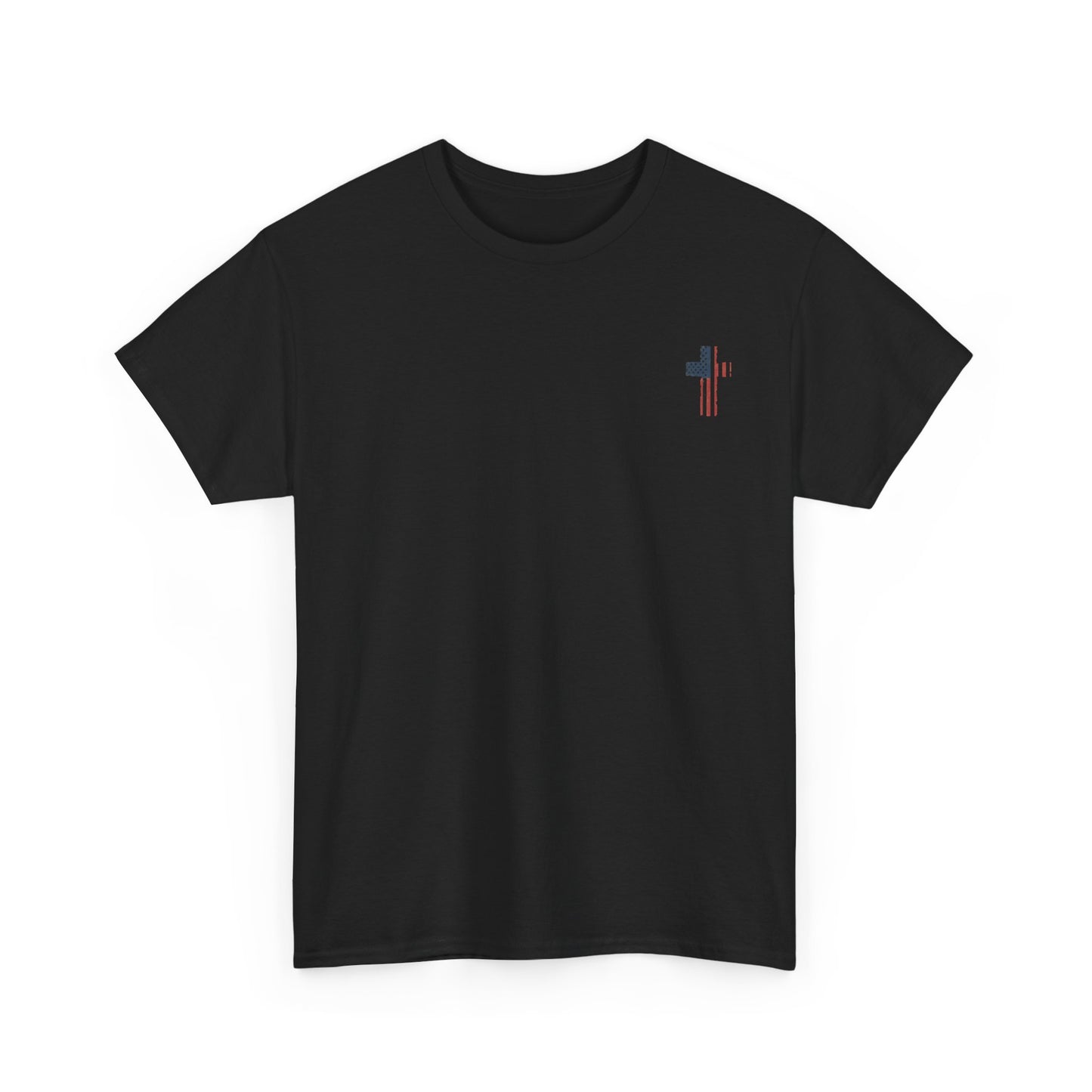 American Flag Cross Unisex Heavy Cotton Tee, Patriotic Shirt, Family Gift, Country T-shirt, Independence Day Clothing