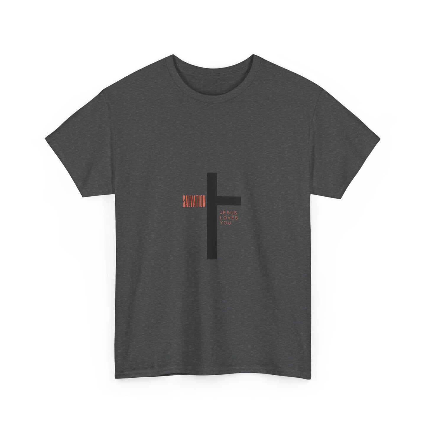 T-Shirt - Cross with 'Salvation' and 'Jesus Loves You' Design