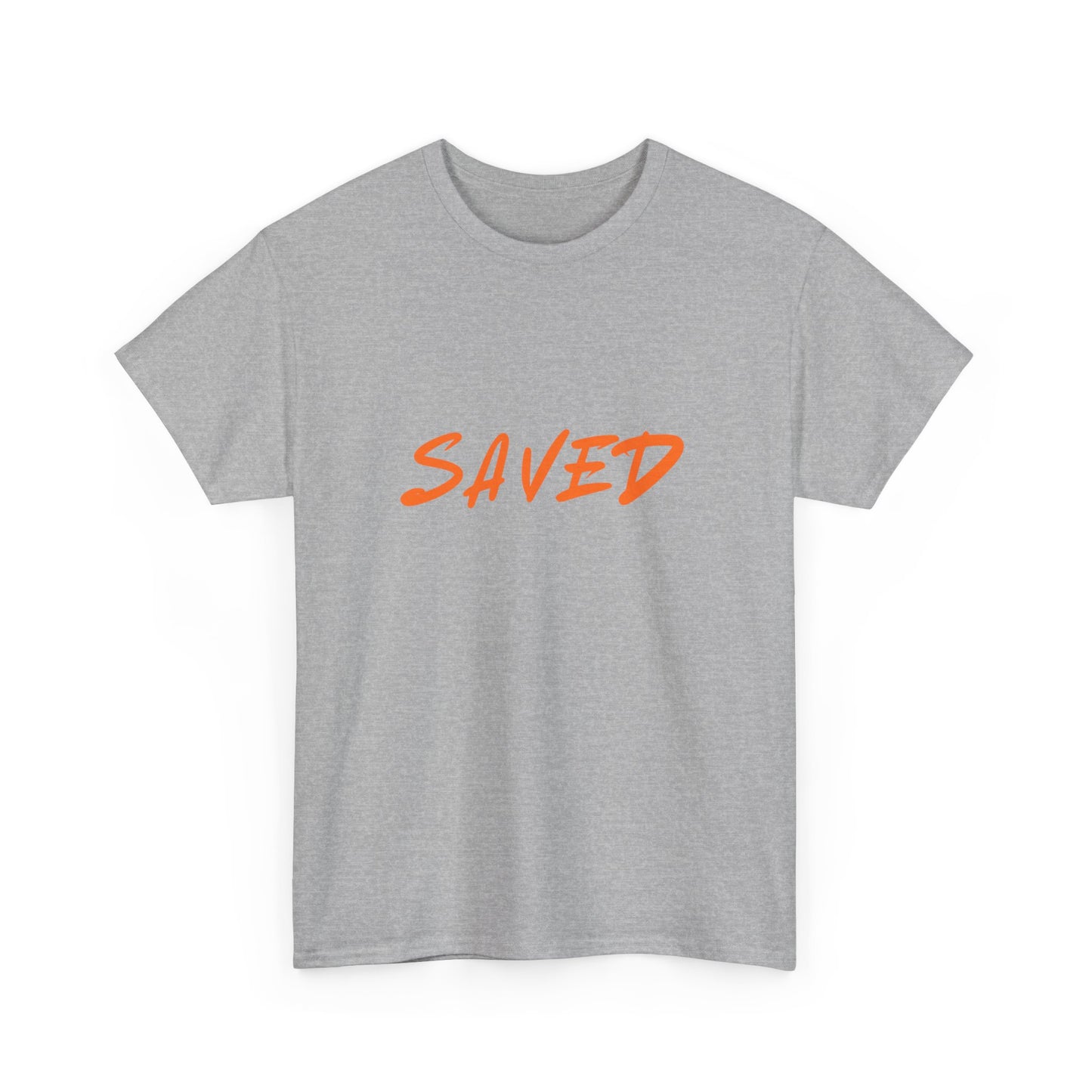 Christian T-shirt, Religious Gift, Simple Tee, Inspirational Shirt, Saved Unisex Heavy Cotton Tee,