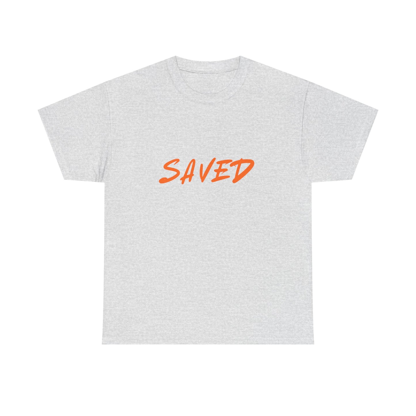 Christian T-shirt, Religious Gift, Simple Tee, Inspirational Shirt, Saved Unisex Heavy Cotton Tee,