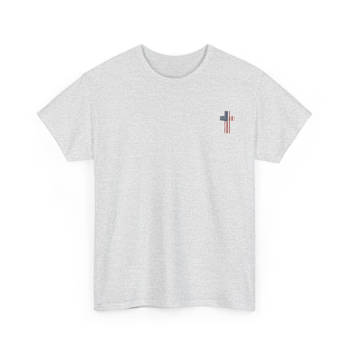 American Flag Cross Unisex Heavy Cotton Tee, Patriotic Shirt, Family Gift, Country T-shirt, Independence Day Clothing