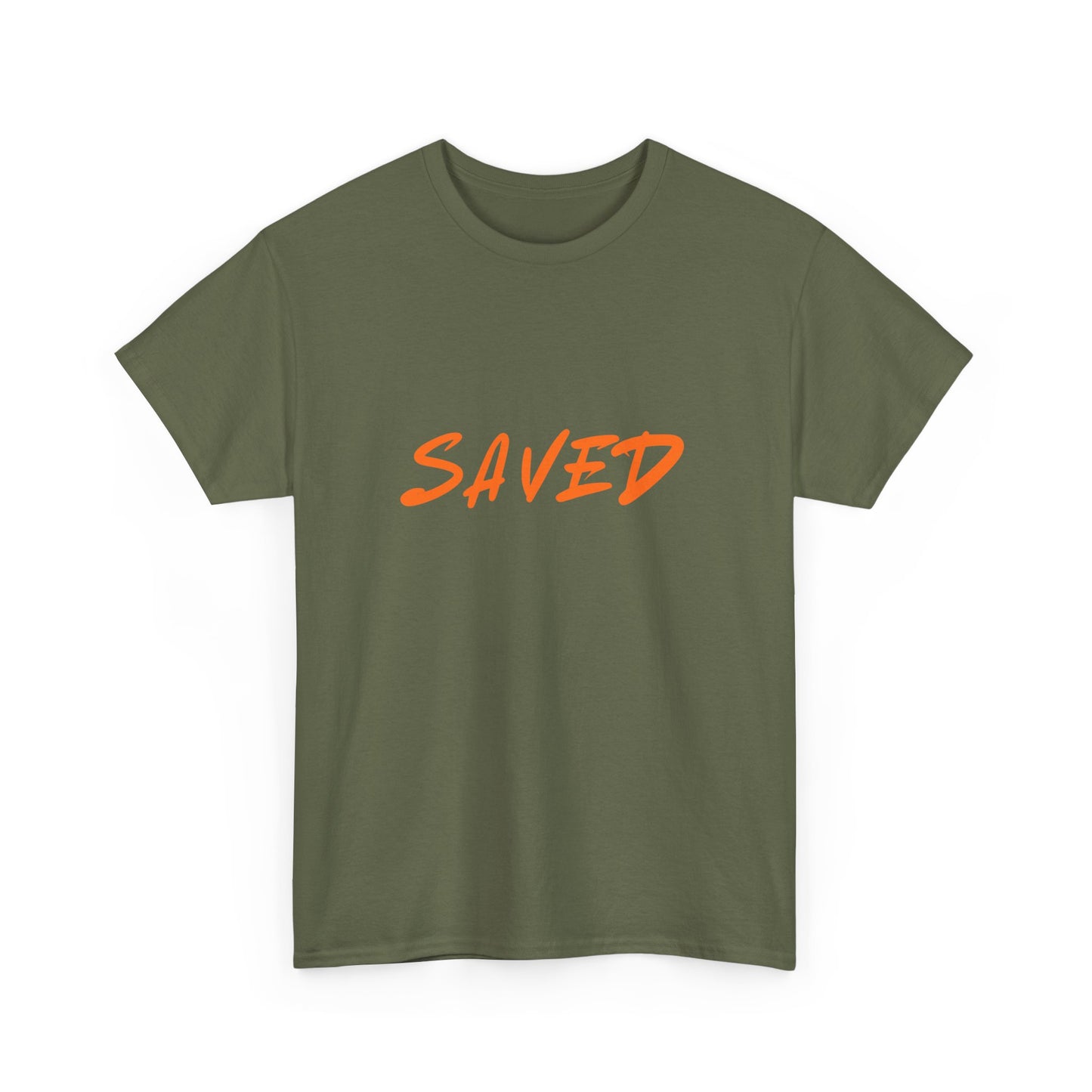 Christian T-shirt, Religious Gift, Simple Tee, Inspirational Shirt, Saved Unisex Heavy Cotton Tee,