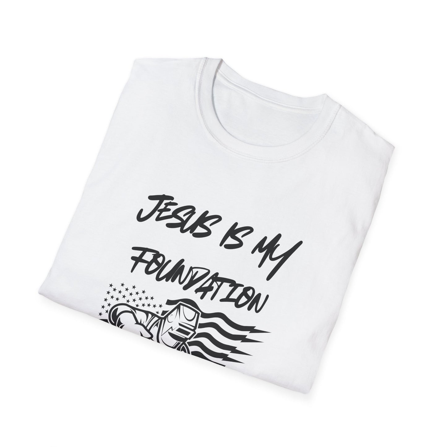 Welder T-Shirt with American Flag and Jesus Design