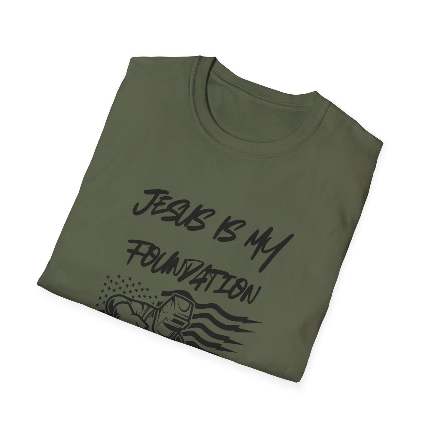 Welder T-Shirt with American Flag and Jesus Design