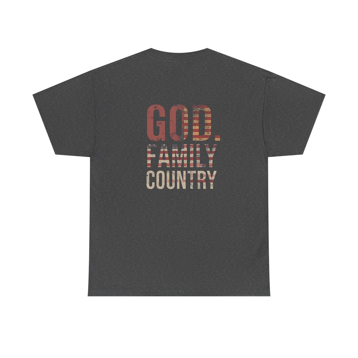 American Flag Cross Unisex Heavy Cotton Tee, Patriotic Shirt, Family Gift, Country T-shirt, Independence Day Clothing
