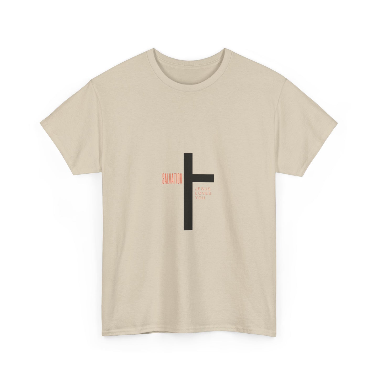 T-Shirt - Cross with 'Salvation' and 'Jesus Loves You' Design