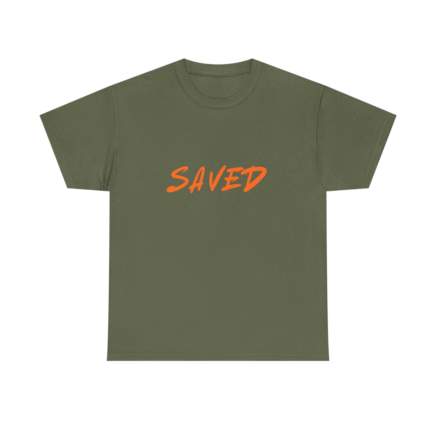 Christian T-shirt, Religious Gift, Simple Tee, Inspirational Shirt, Saved Unisex Heavy Cotton Tee,