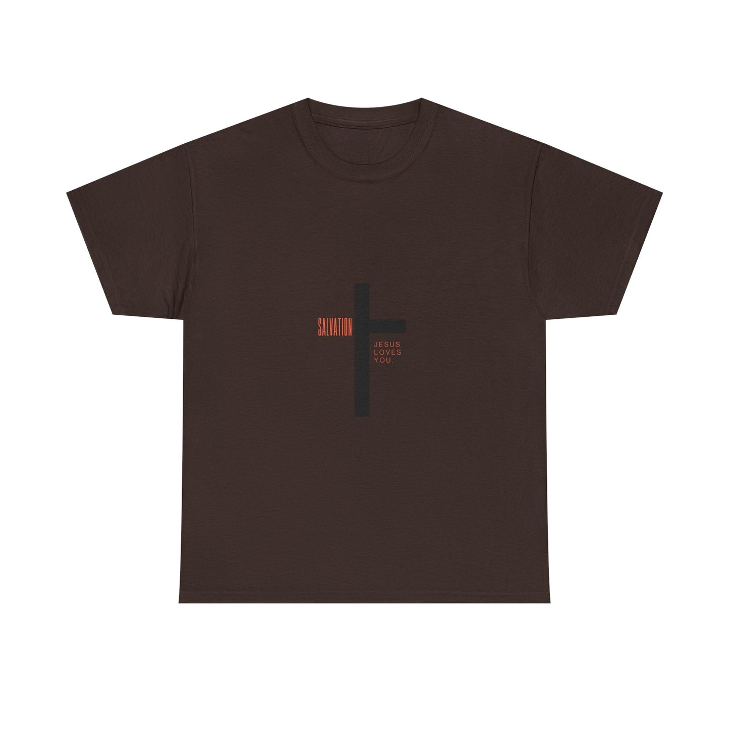 T-Shirt - Cross with 'Salvation' and 'Jesus Loves You' Design