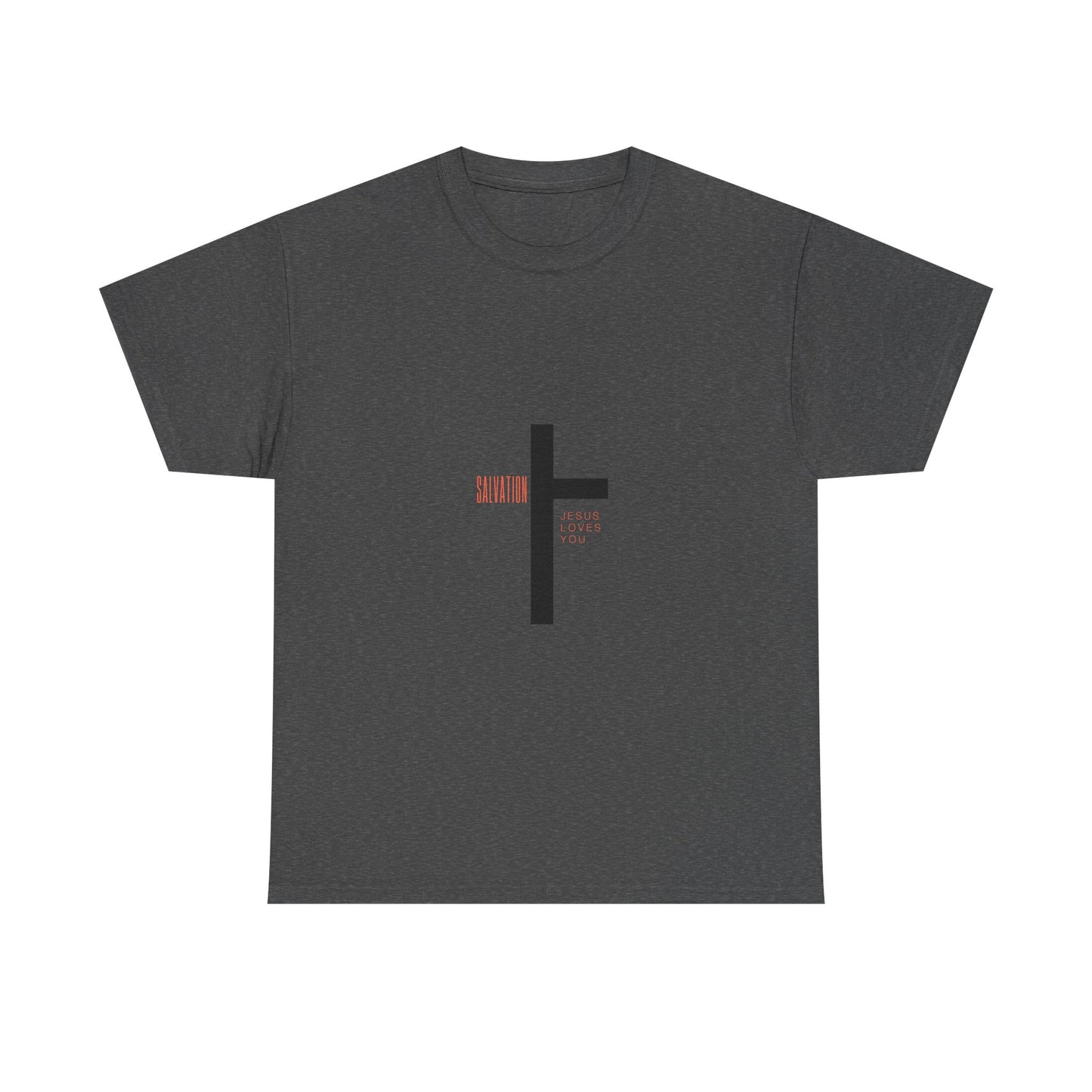 T-Shirt - Cross with 'Salvation' and 'Jesus Loves You' Design
