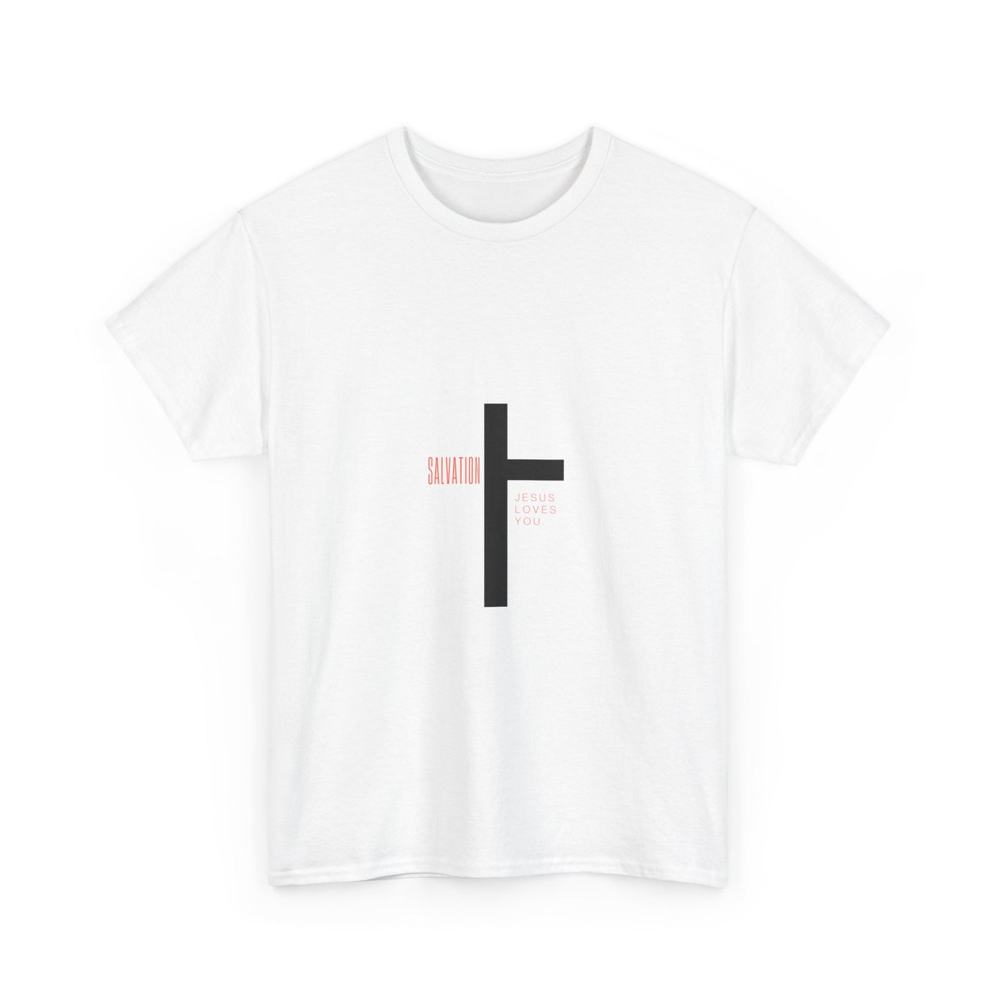 T-Shirt - Cross with 'Salvation' and 'Jesus Loves You' Design