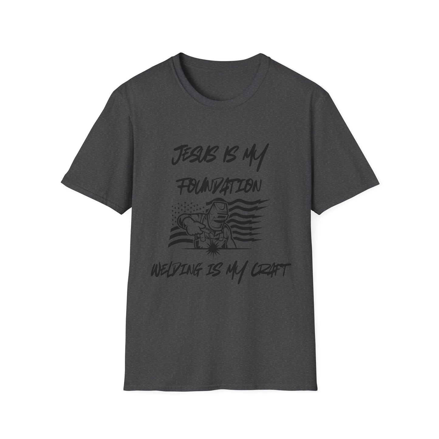 Welder T-Shirt with American Flag and Jesus Design