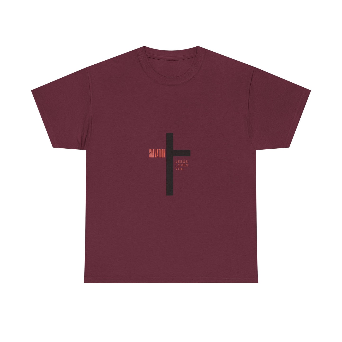T-Shirt - Cross with 'Salvation' and 'Jesus Loves You' Design