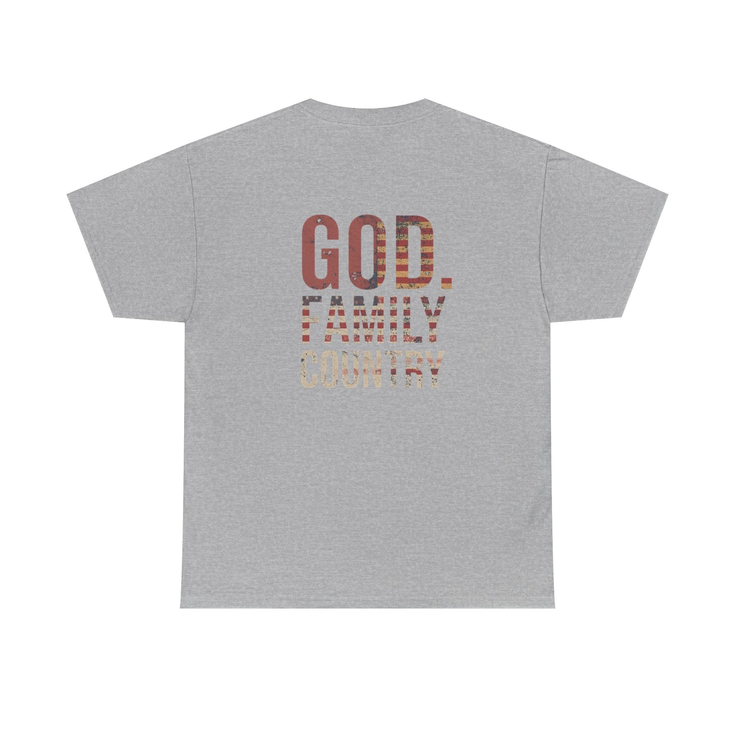American Flag Cross Unisex Heavy Cotton Tee, Patriotic Shirt, Family Gift, Country T-shirt, Independence Day Clothing