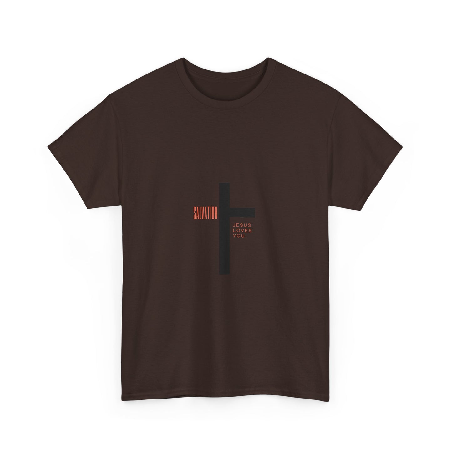 T-Shirt - Cross with 'Salvation' and 'Jesus Loves You' Design