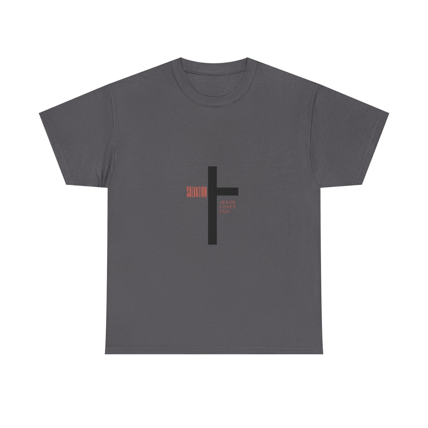 T-Shirt - Cross with 'Salvation' and 'Jesus Loves You' Design