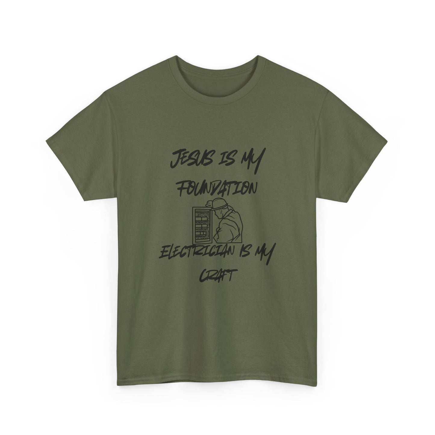 Unisex Tee Jesus is my Foundation Electrician Craft Design