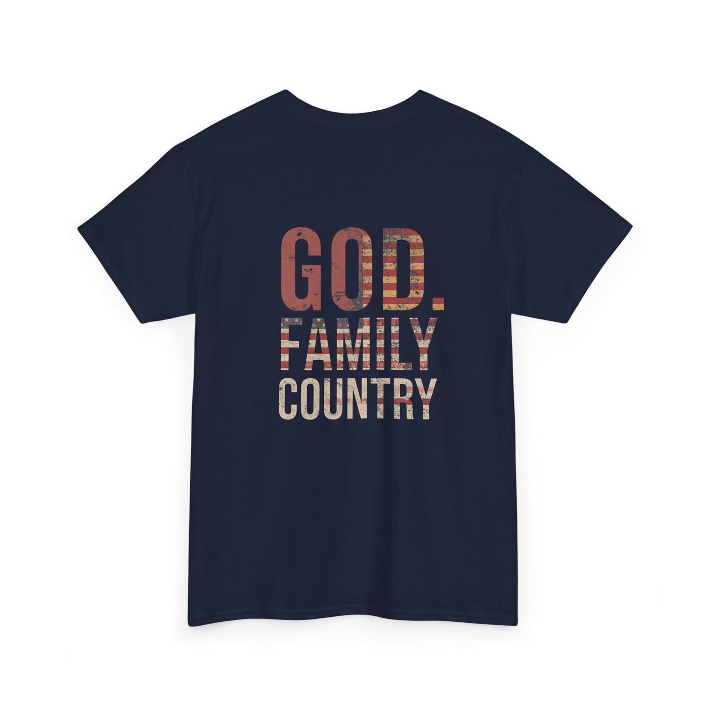 American Flag Cross Unisex Heavy Cotton Tee, Patriotic Shirt, Family Gift, Country T-shirt, Independence Day Clothing