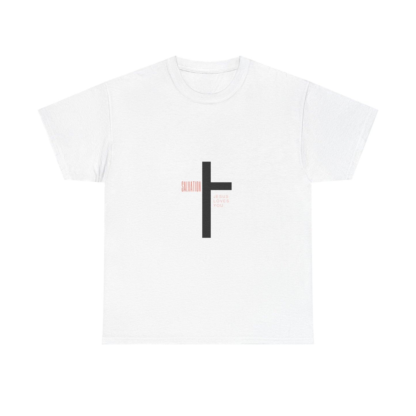 T-Shirt - Cross with 'Salvation' and 'Jesus Loves You' Design
