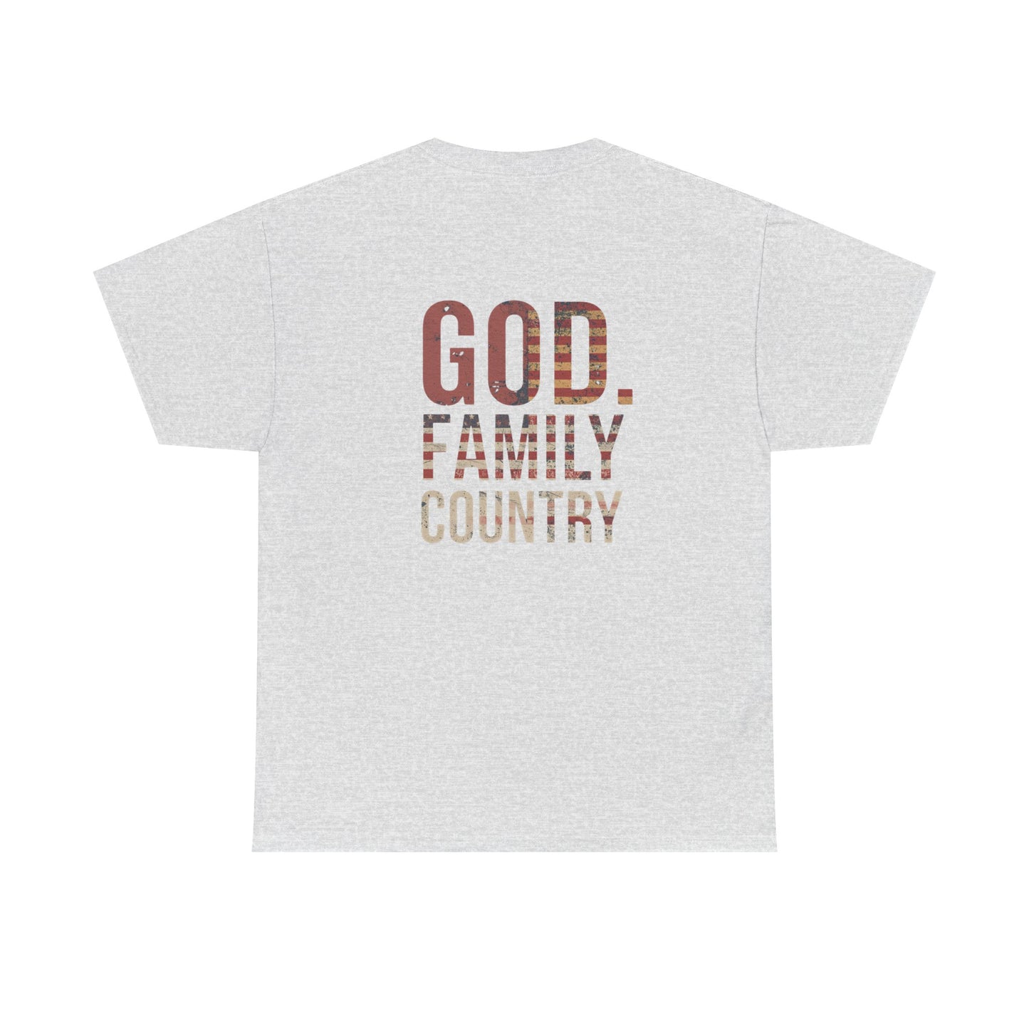 American Flag Cross Unisex Heavy Cotton Tee, Patriotic Shirt, Family Gift, Country T-shirt, Independence Day Clothing