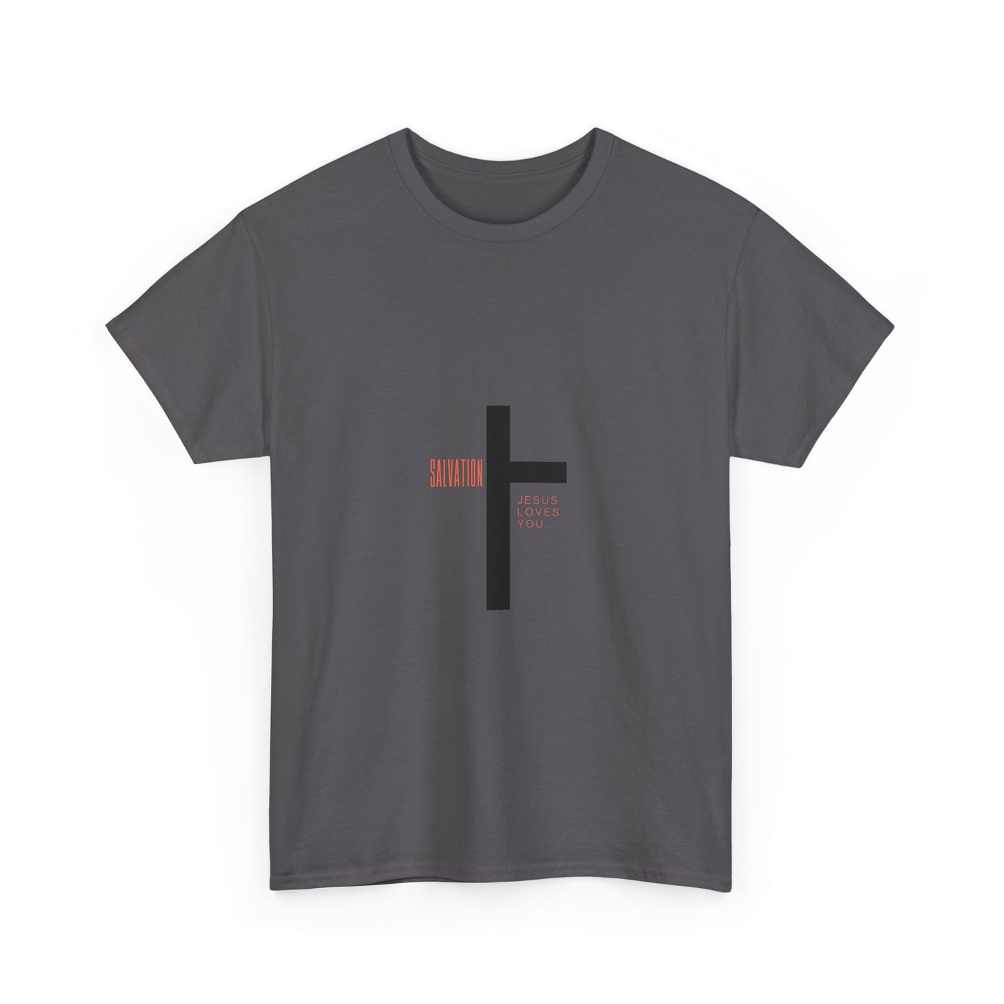 T-Shirt - Cross with 'Salvation' and 'Jesus Loves You' Design