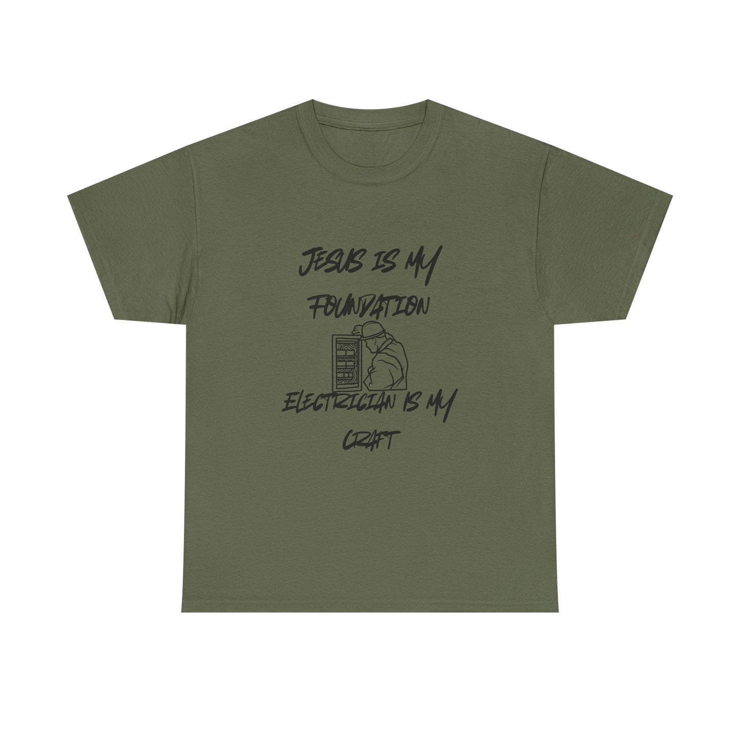 Unisex Tee Jesus is my Foundation Electrician Craft Design
