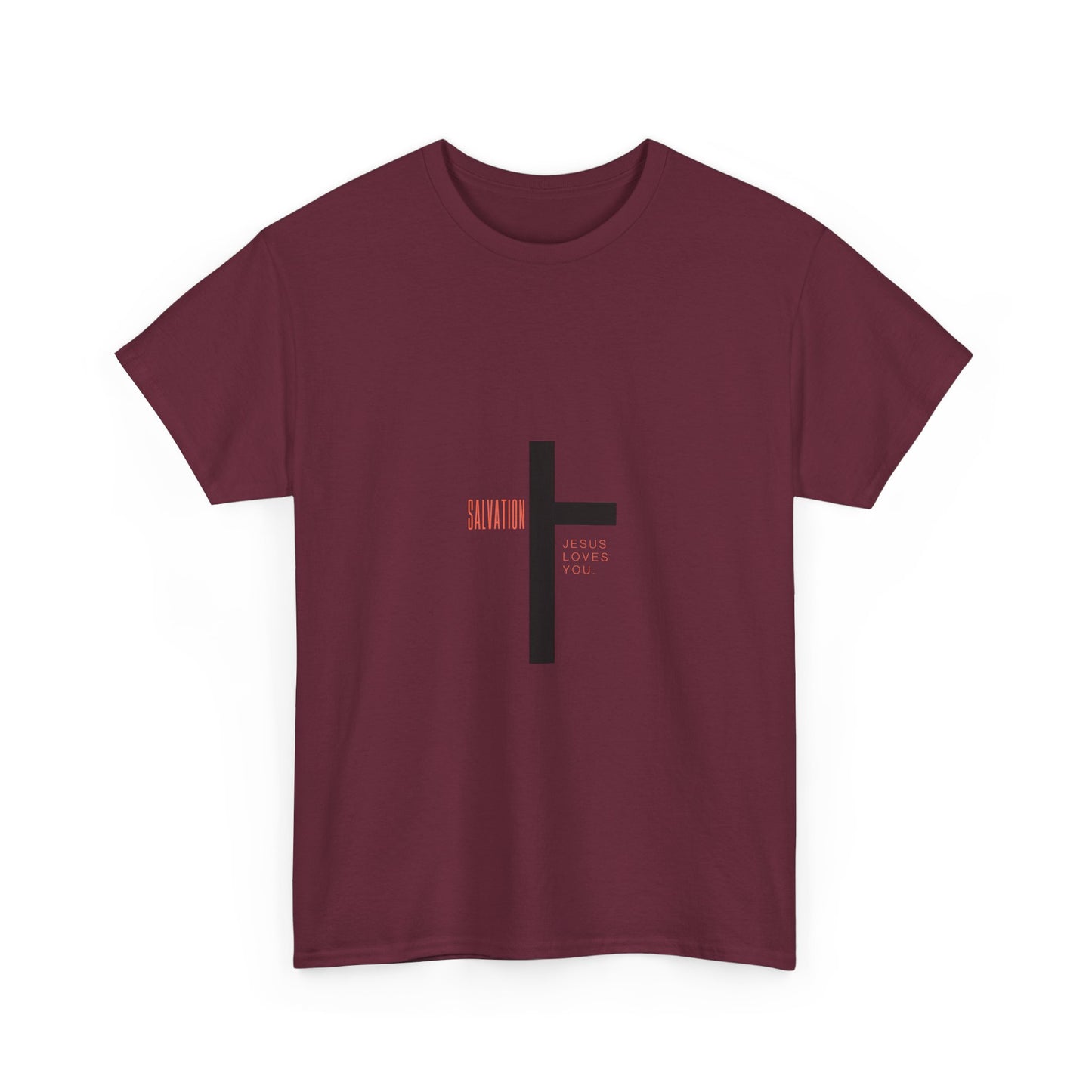 T-Shirt - Cross with 'Salvation' and 'Jesus Loves You' Design