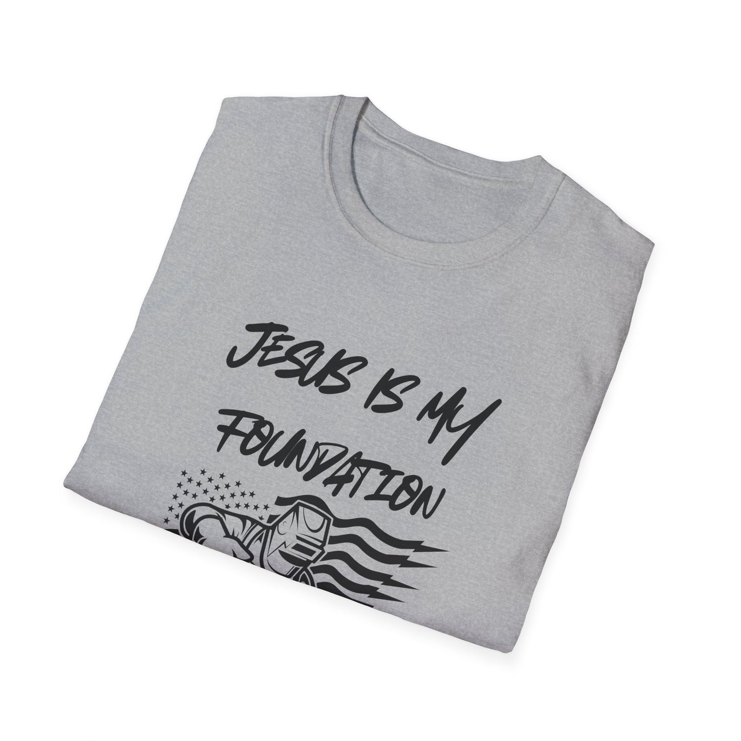 Welder T-Shirt with American Flag and Jesus Design