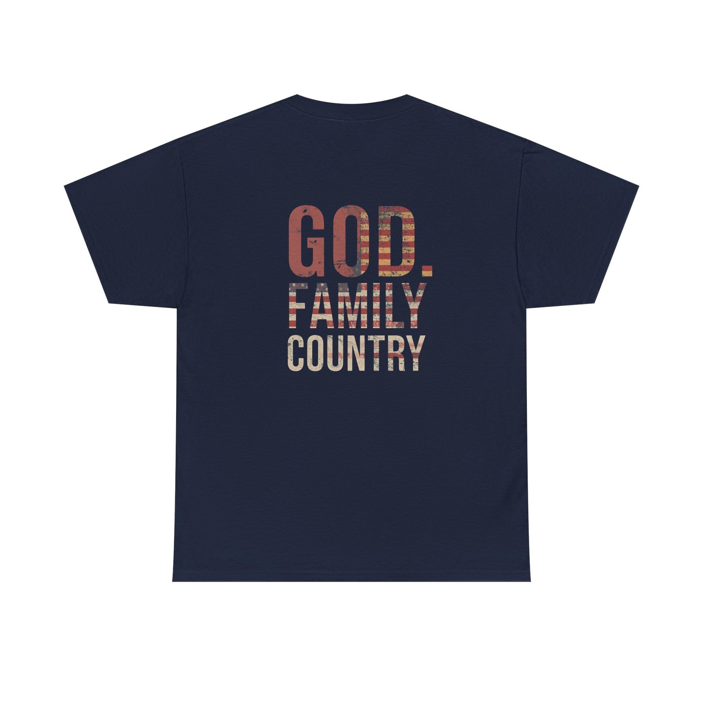 American Flag Cross Unisex Heavy Cotton Tee, Patriotic Shirt, Family Gift, Country T-shirt, Independence Day Clothing