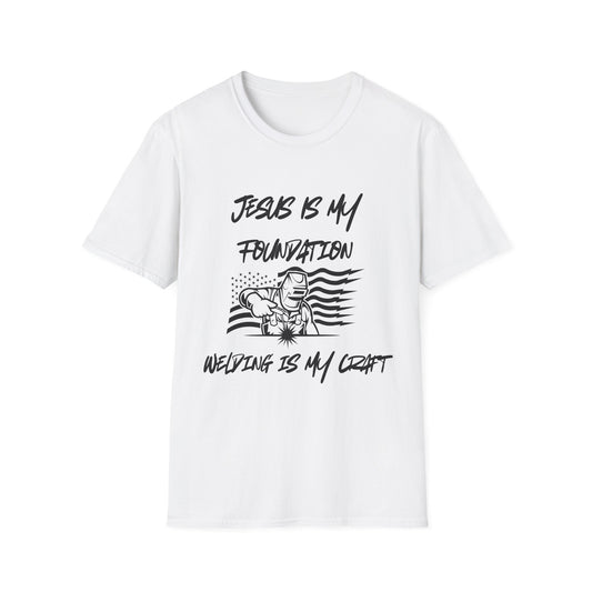 Welder T-Shirt with American Flag and Jesus Design
