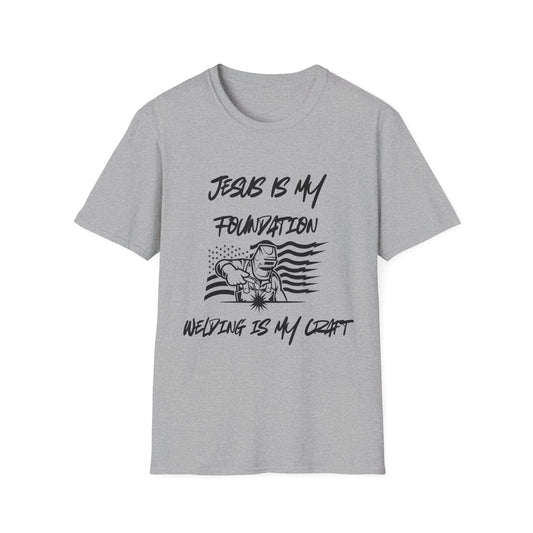 Welder T-Shirt with American Flag and Jesus Design