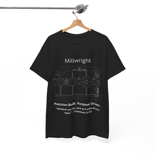 Gearbox Blueprint Unisex Tee - Millwright Precision Built Bible Verse Shirt, Craftsmanship