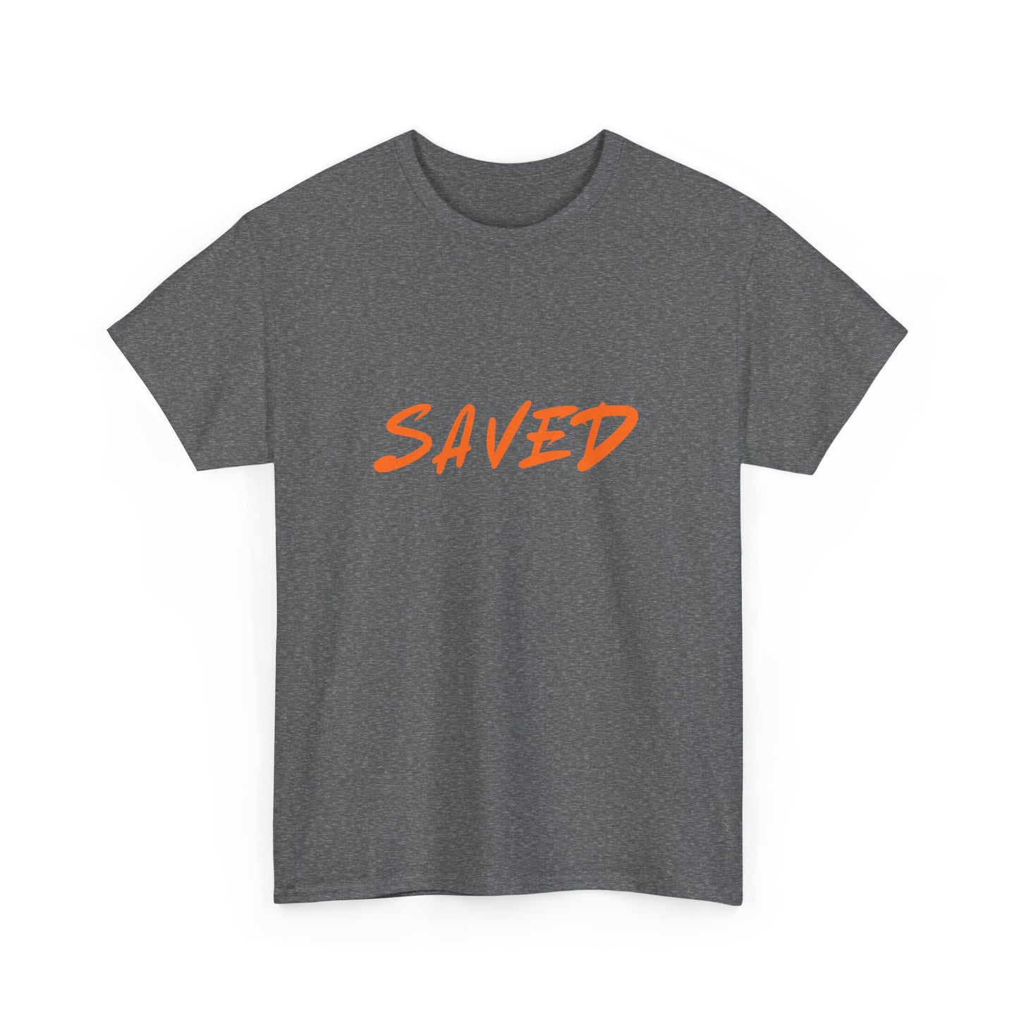 Christian T-shirt, Religious Gift, Simple Tee, Inspirational Shirt, Saved Unisex Heavy Cotton Tee,