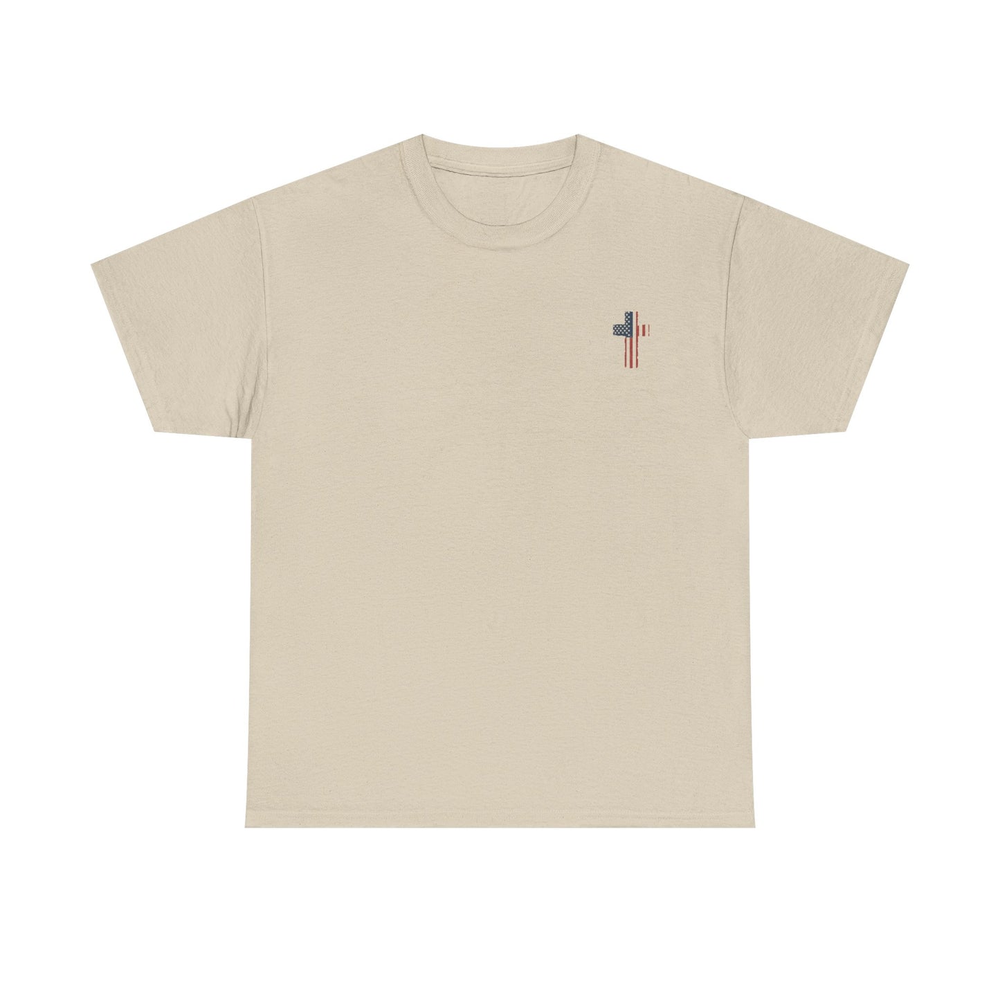American Flag Cross Unisex Heavy Cotton Tee, Patriotic Shirt, Family Gift, Country T-shirt, Independence Day Clothing