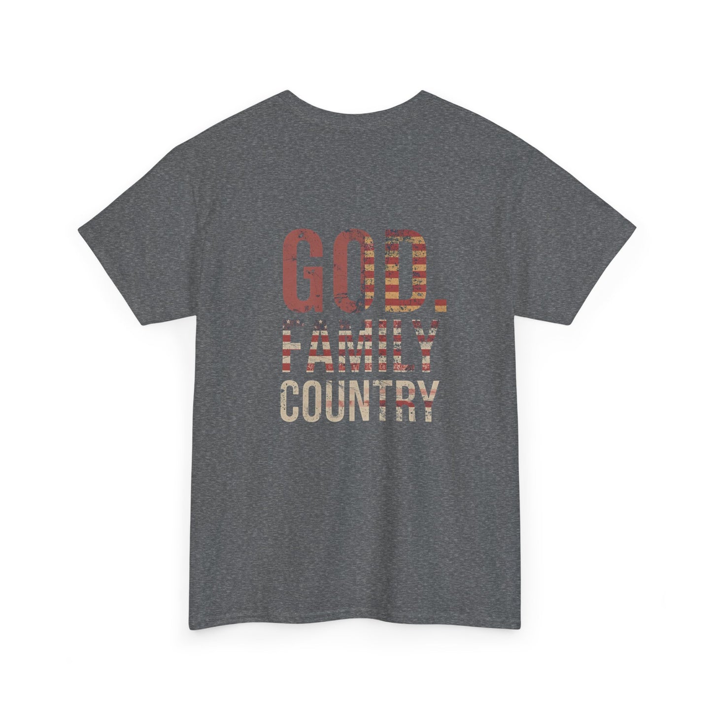 American Flag Cross Unisex Heavy Cotton Tee, Patriotic Shirt, Family Gift, Country T-shirt, Independence Day Clothing