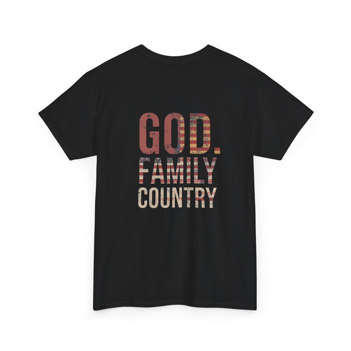 American Flag Cross Unisex Heavy Cotton Tee, Patriotic Shirt, Family Gift, Country T-shirt, Independence Day Clothing