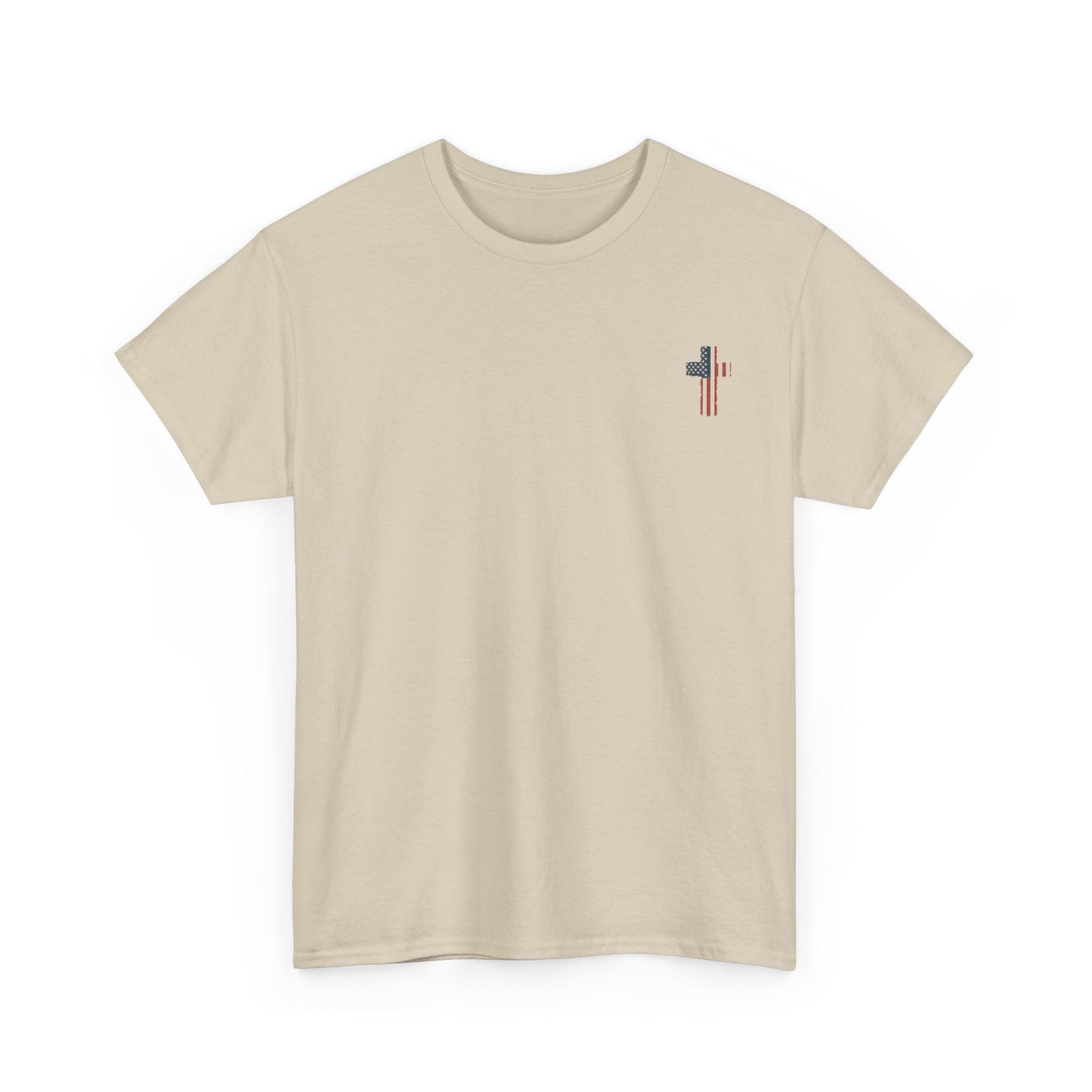 American Flag Cross Unisex Heavy Cotton Tee, Patriotic Shirt, Family Gift, Country T-shirt, Independence Day Clothing