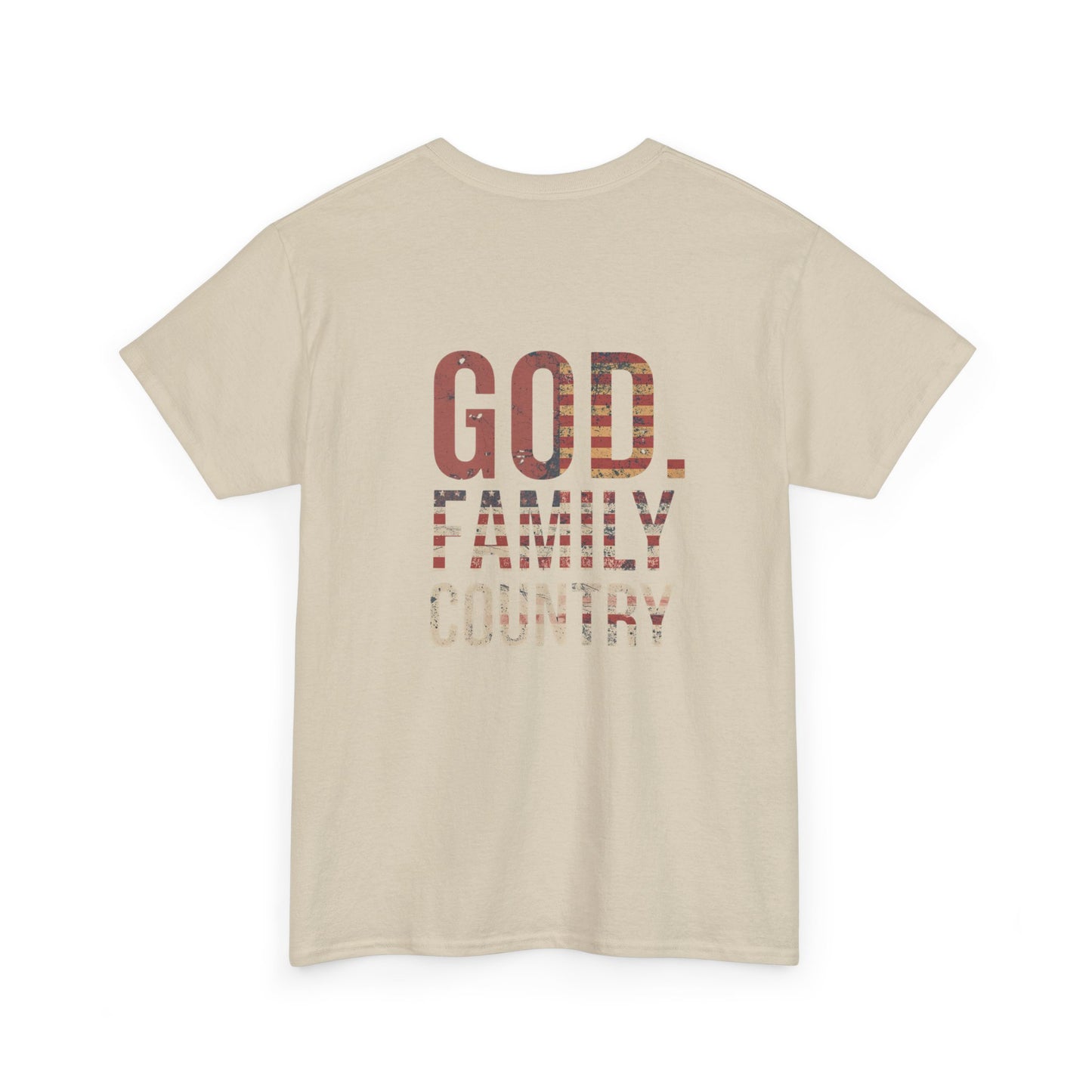 American Flag Cross Unisex Heavy Cotton Tee, Patriotic Shirt, Family Gift, Country T-shirt, Independence Day Clothing