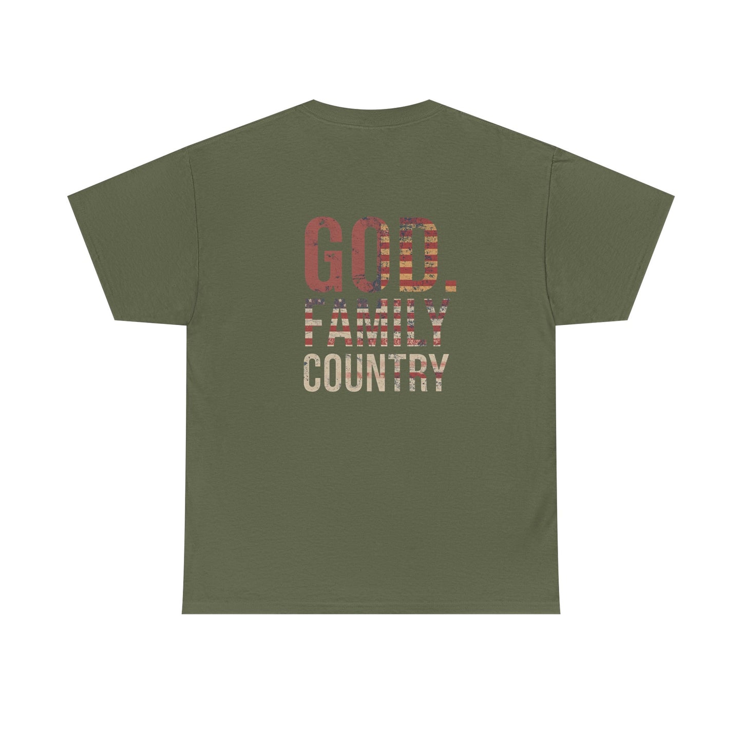 American Flag Cross Unisex Heavy Cotton Tee, Patriotic Shirt, Family Gift, Country T-shirt, Independence Day Clothing