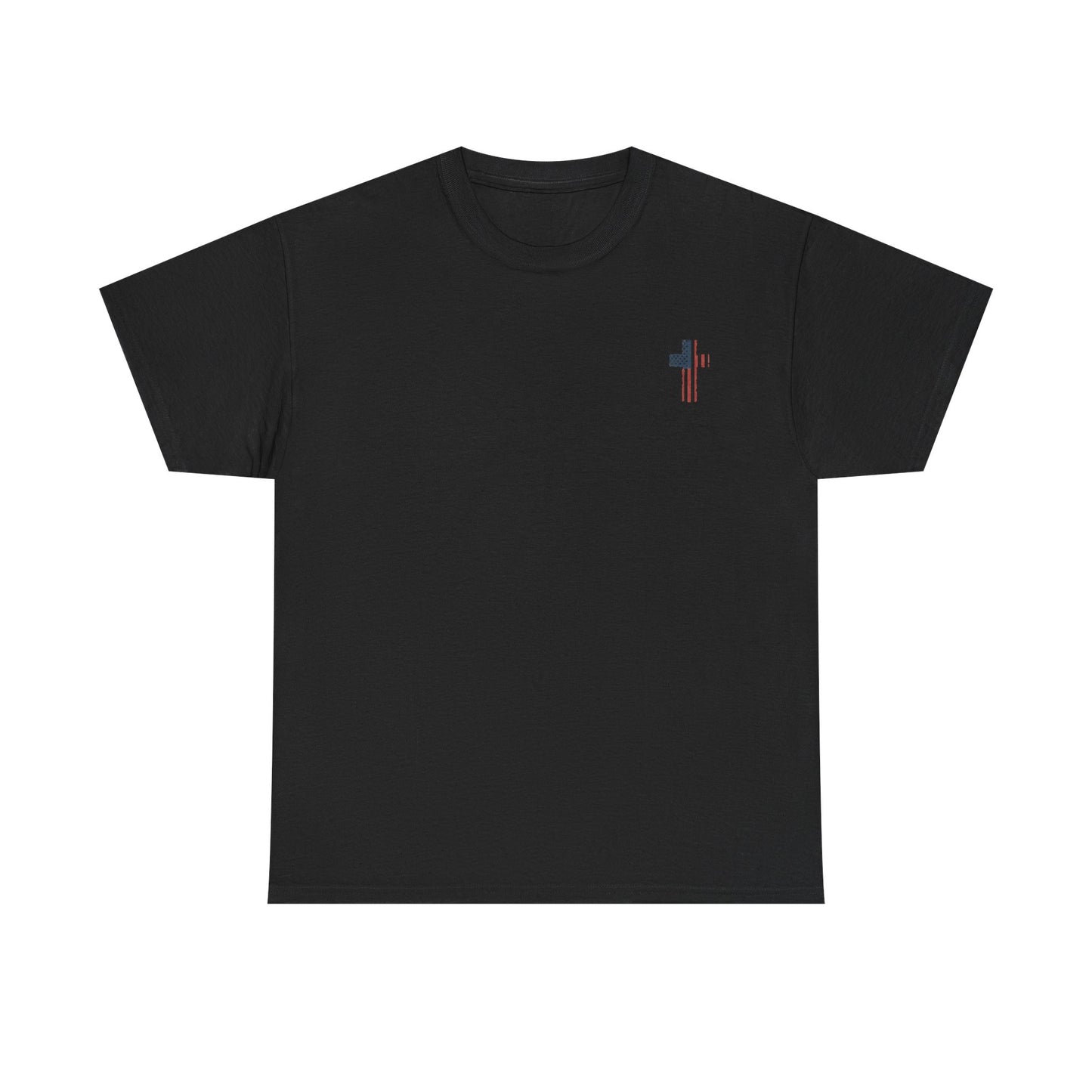 American Flag Cross Unisex Heavy Cotton Tee, Patriotic Shirt, Family Gift, Country T-shirt, Independence Day Clothing